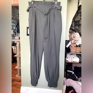Charcoal ankle cinched dress pants
